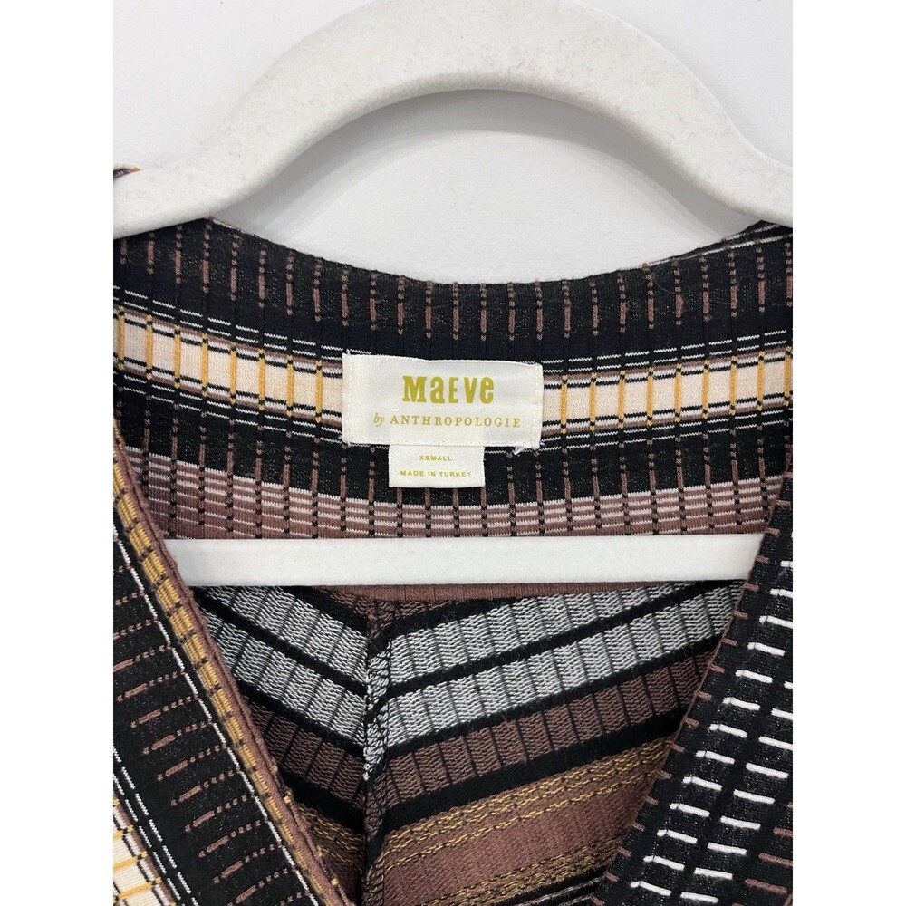 Anthropologie Maeve Striped Wrap Midi Dress Sz XS - Picture 8 of 12